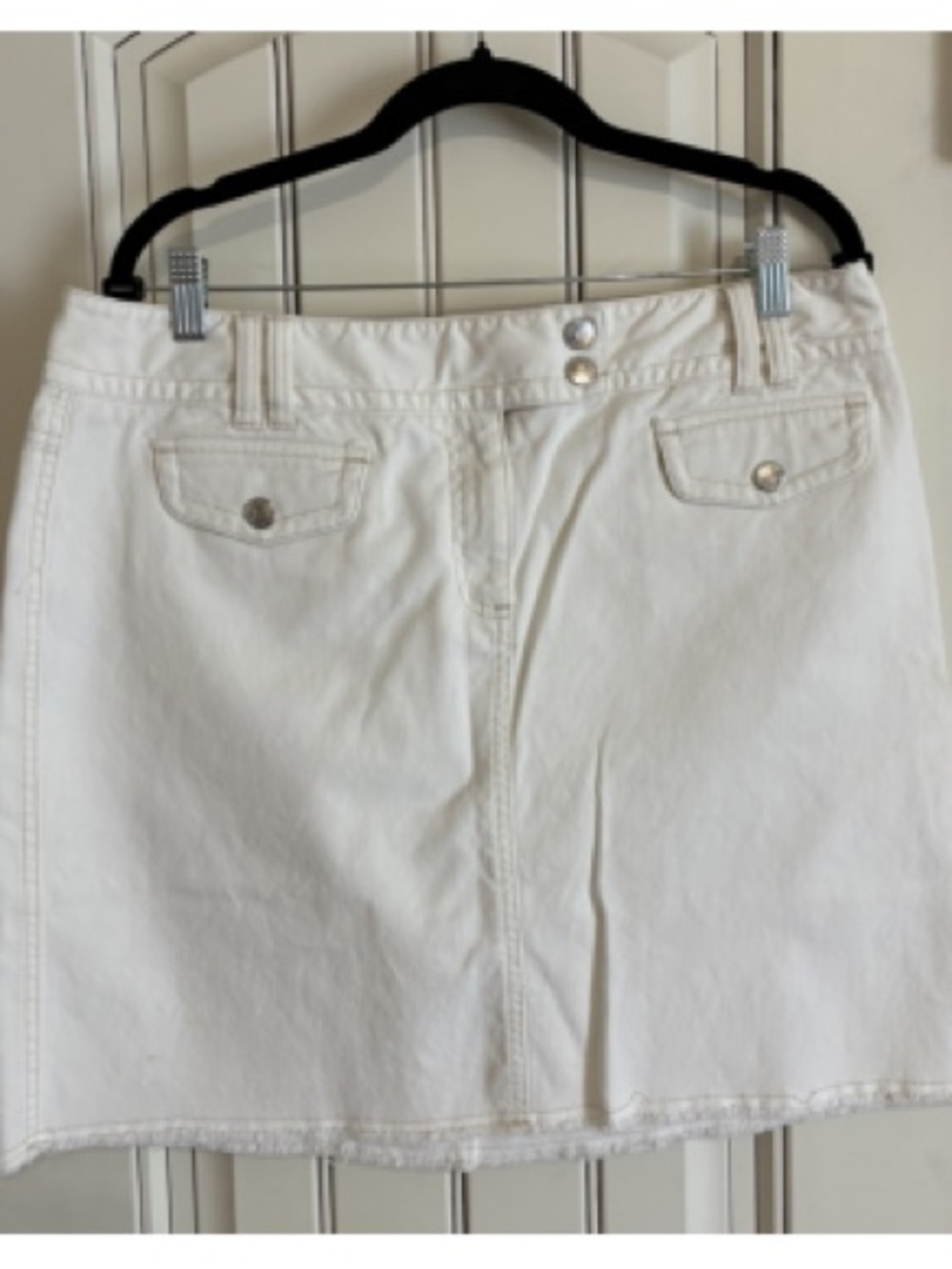 Ann Taylor White Denim Skirt